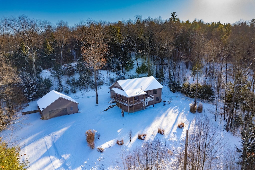 view of snowy aerial view