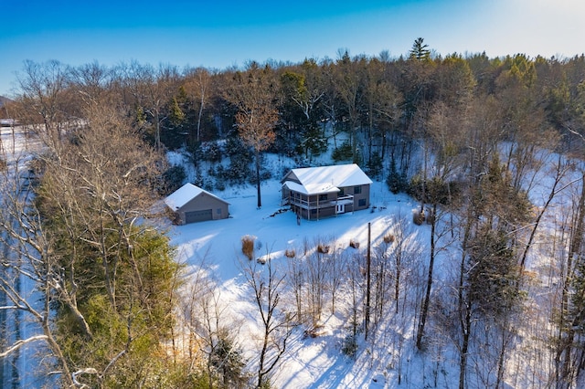 view of snowy aerial view