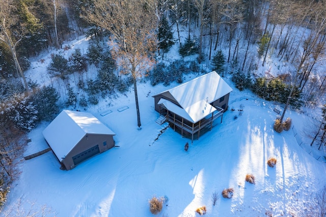 view of snowy aerial view