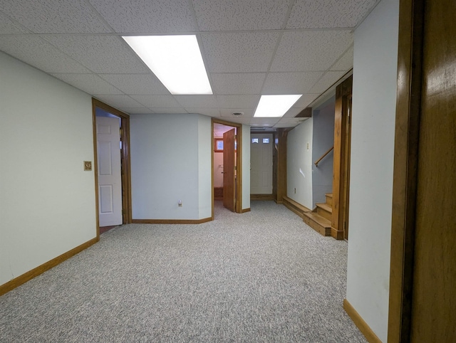 basement with carpet