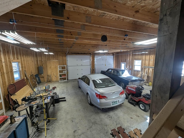 garage with electric panel