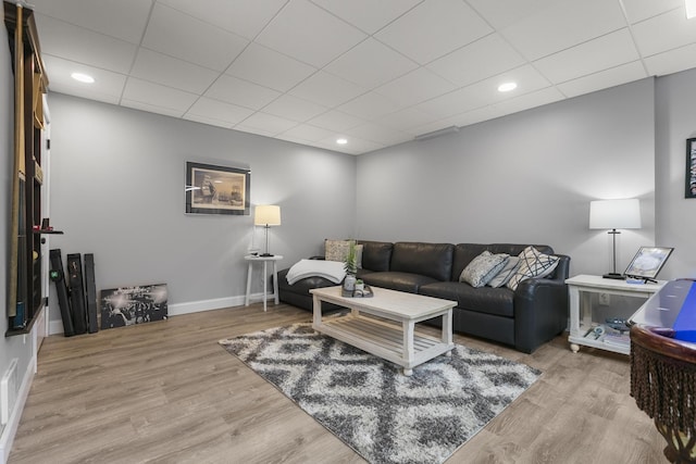 living room with light wood-type flooring