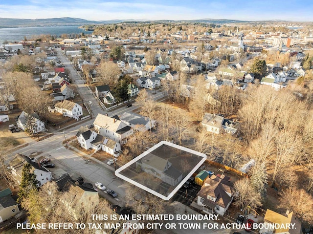 aerial view with a mountain view