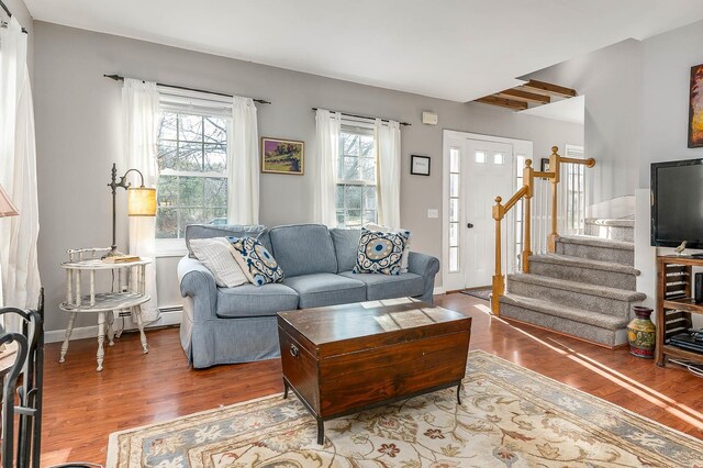 living room featuring hardwood / wood-style floors