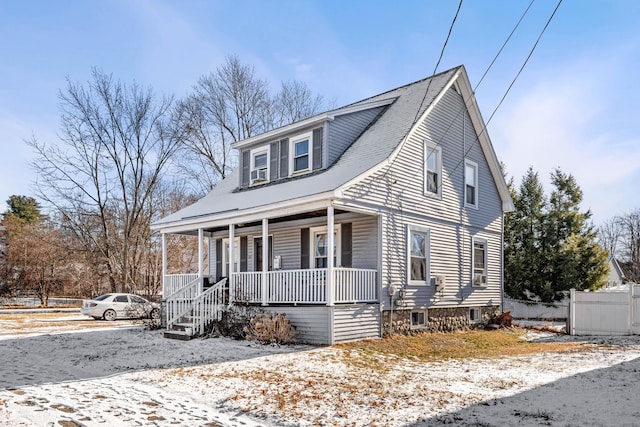 view of front of home with covered porch