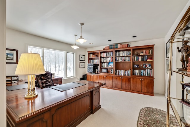 view of carpeted office