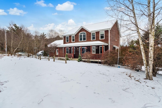 view of front of home with covered porch