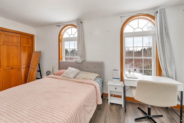 bedroom featuring hardwood / wood-style floors