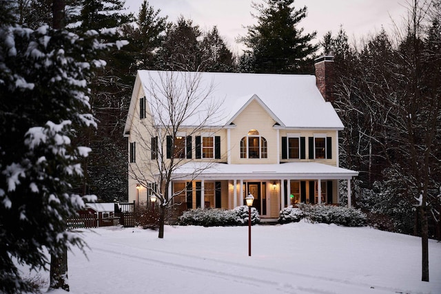 view of front of house with covered porch