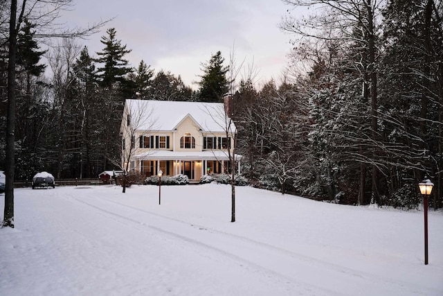 view of front of home with covered porch