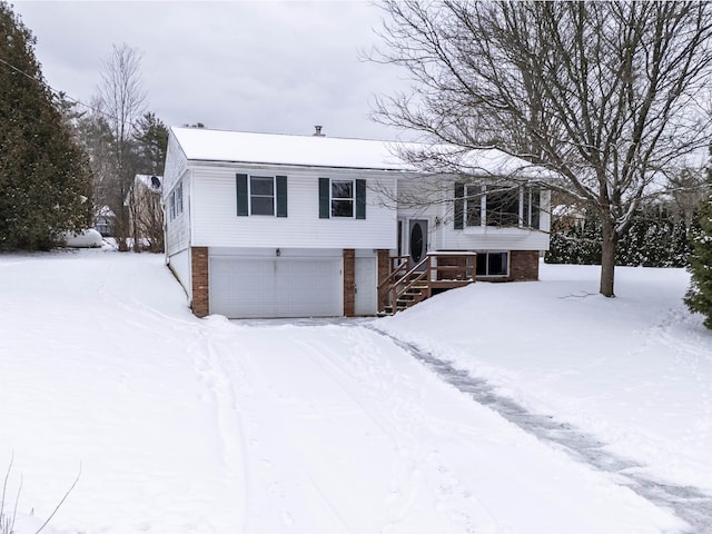 split foyer home featuring a garage