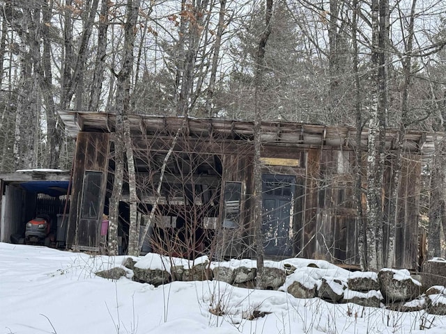 view of snow covered structure