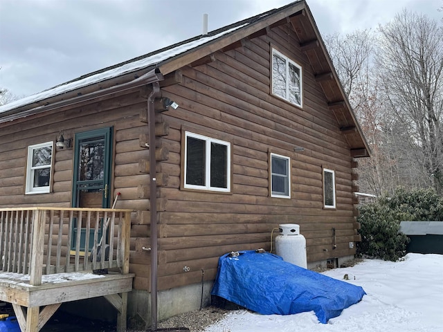 view of snowy exterior