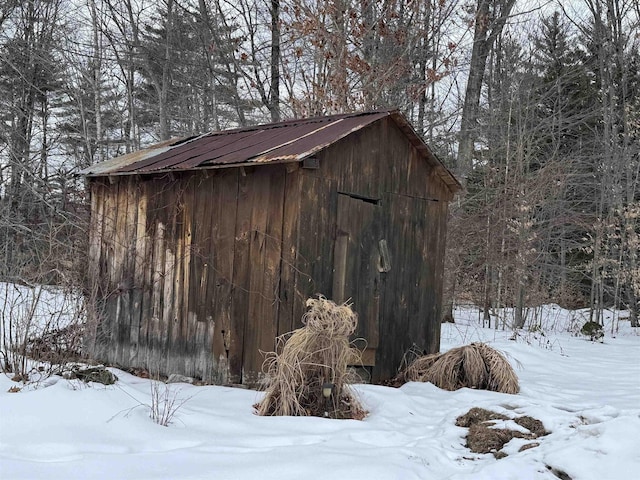 view of snow covered structure