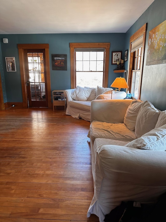 living room featuring hardwood / wood-style floors