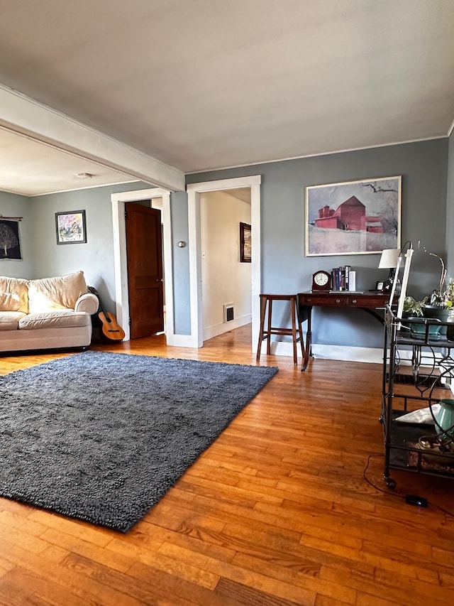 living room featuring hardwood / wood-style flooring