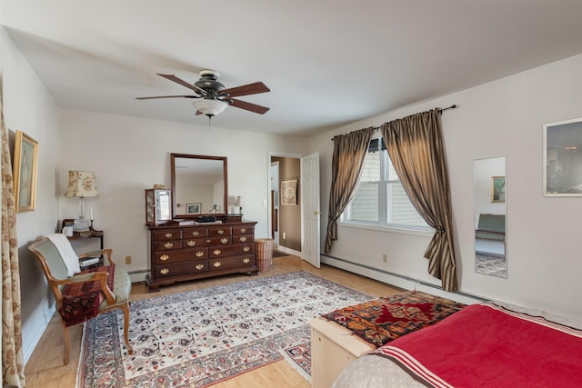 interior space with hardwood / wood-style flooring and ceiling fan