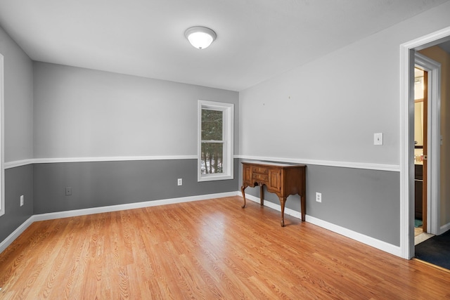 empty room featuring light wood-type flooring