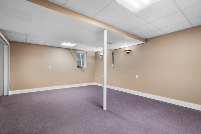 basement featuring carpet floors