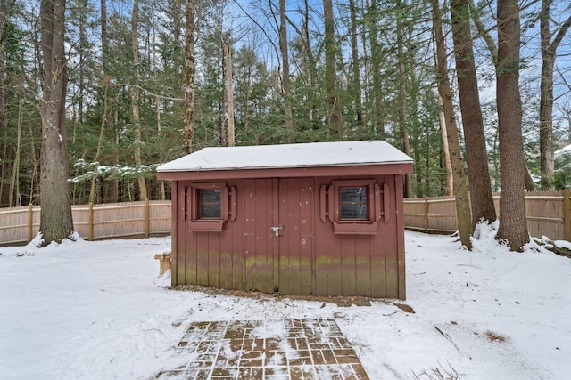 view of snow covered structure