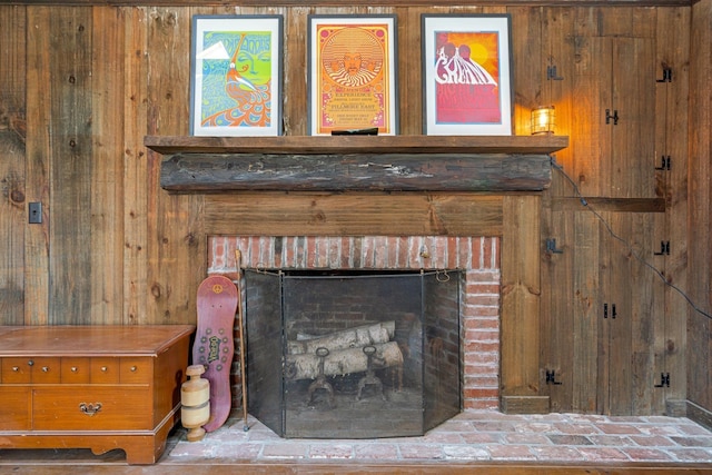 room details with a fireplace