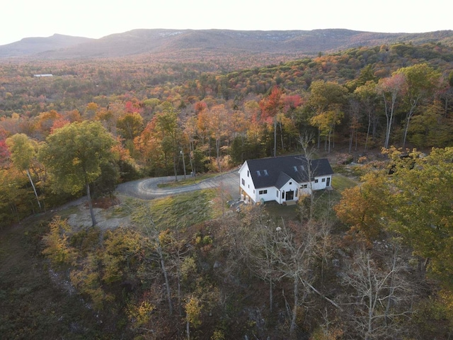 drone / aerial view with a mountain view