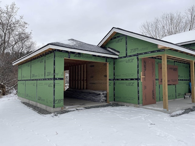 view of snow covered exterior