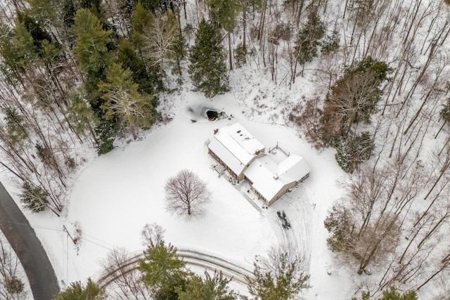 view of snowy aerial view