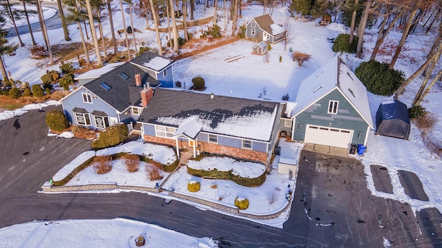 view of snowy aerial view