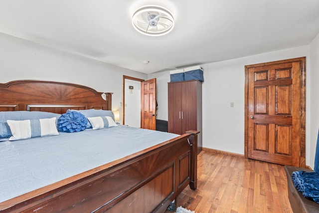 bedroom featuring light hardwood / wood-style floors