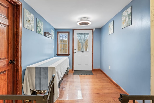 entrance foyer featuring light wood-type flooring