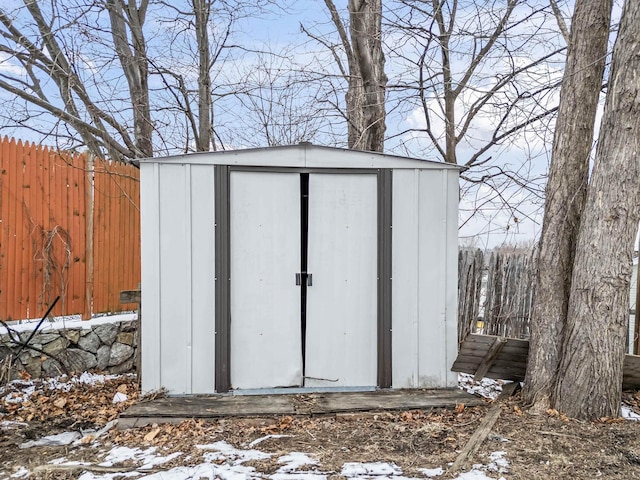 view of snow covered structure