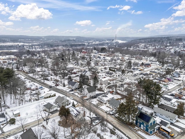 view of snowy aerial view