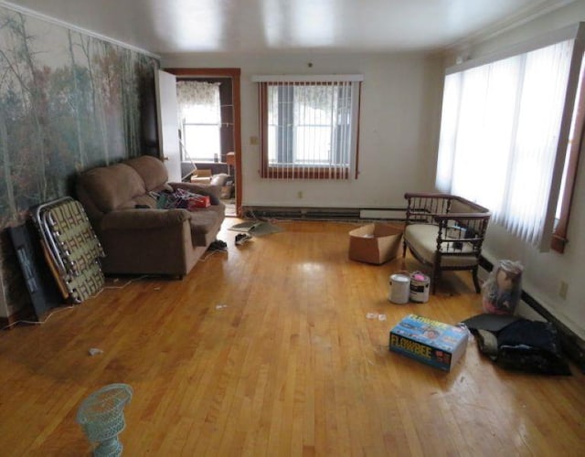 living area featuring wood-type flooring