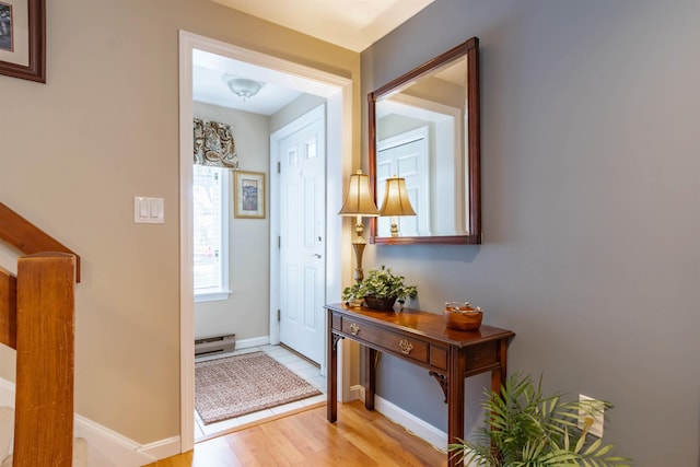 entryway with light wood-type flooring