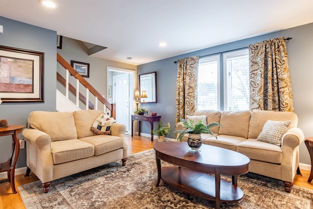 living room featuring hardwood / wood-style flooring