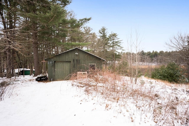 view of snow covered structure