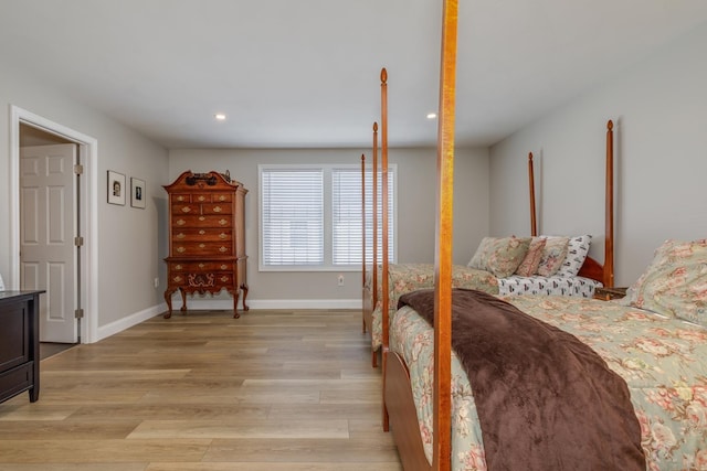 bedroom featuring light wood-type flooring