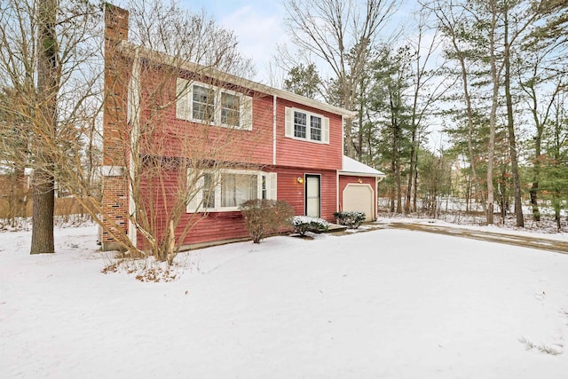 view of front of property featuring a garage