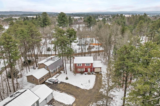 view of snowy aerial view