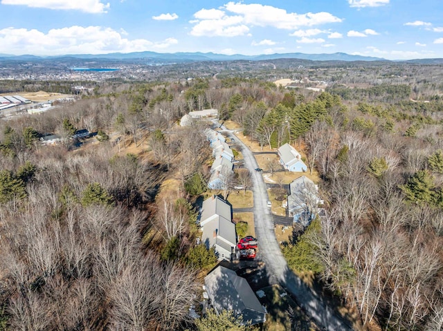 drone / aerial view with a mountain view