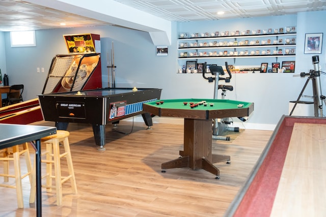 playroom featuring hardwood / wood-style floors