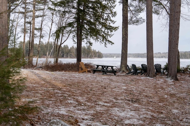 view of community featuring a water view