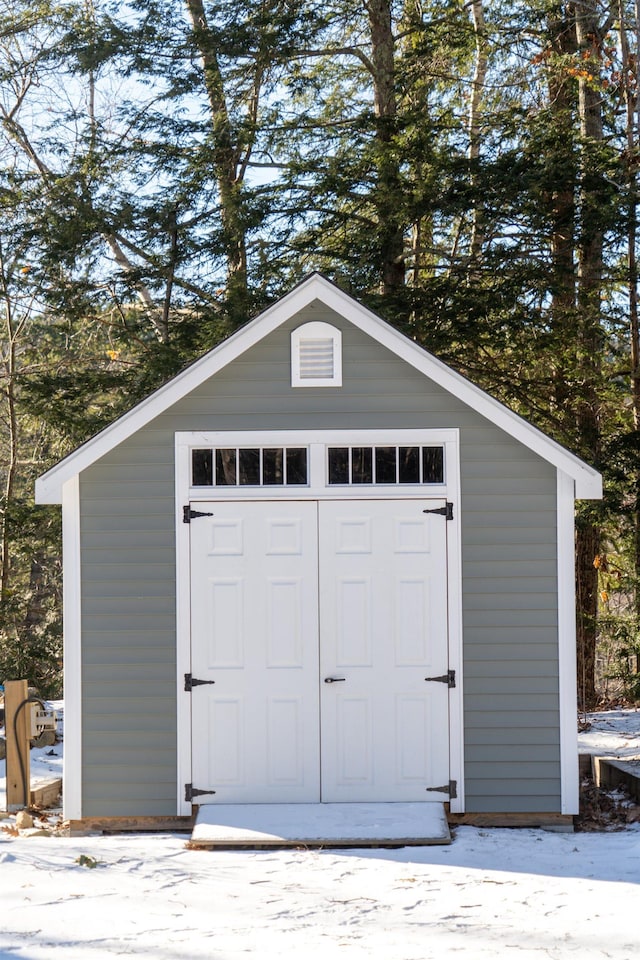 view of garage