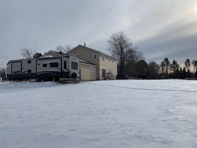 view of snowy exterior