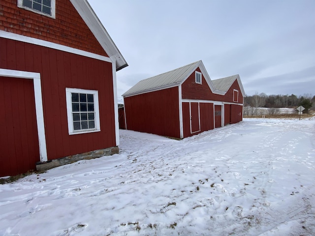 view of snow covered structure