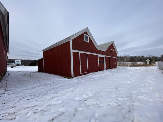 view of snow covered structure