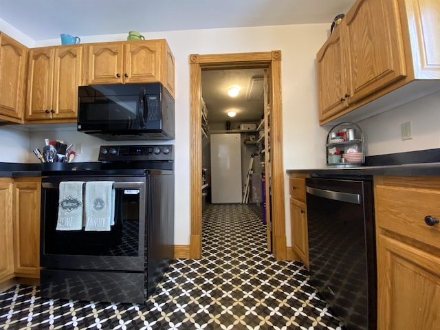 kitchen featuring black appliances