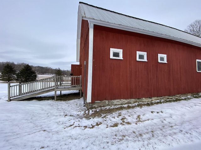 view of snow covered structure