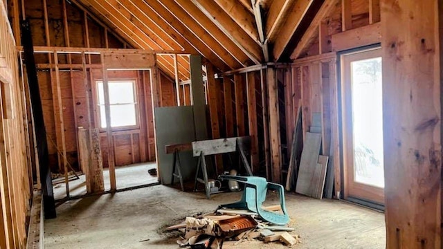 attic featuring a healthy amount of sunlight